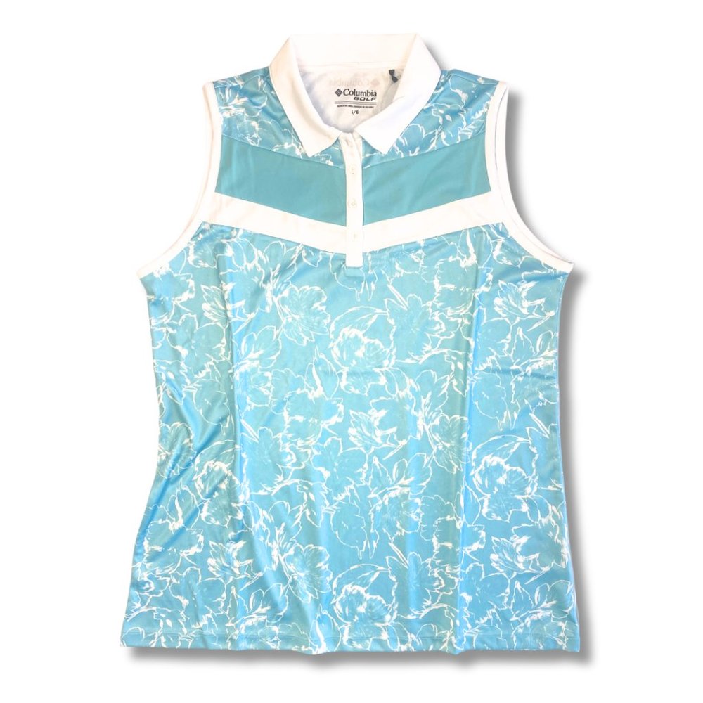 [SOLD] Columbia Golf Aqua Trailing Edge Polo | Large